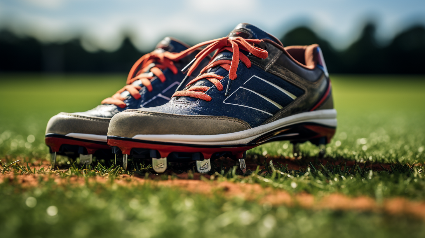 Illustrative example of artificial turf baseball shoes