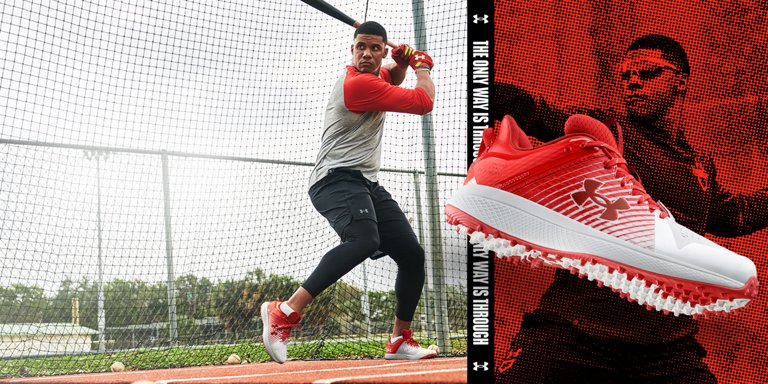 Illustrative example of artificial turf baseball shoes