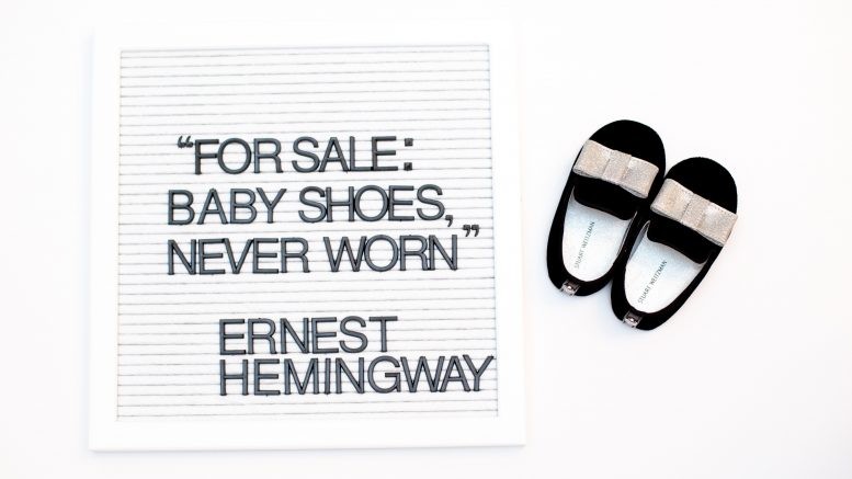 Illustrative example of baby shoes for sale never worn