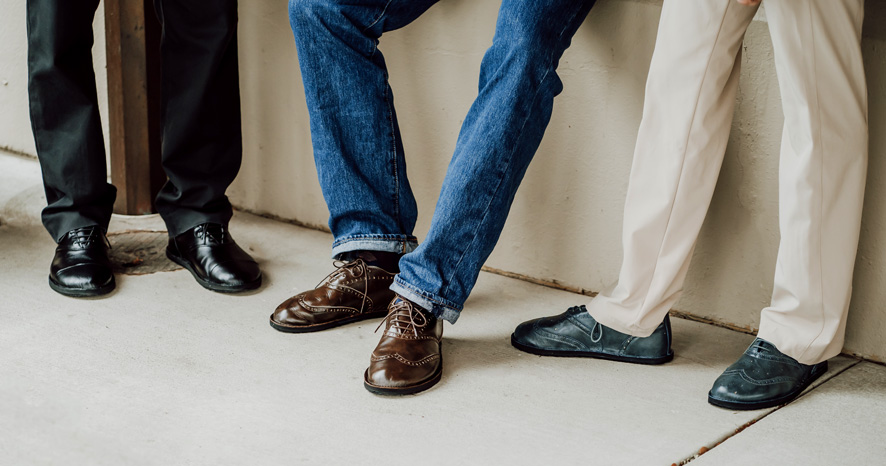 Illustrative example of barefoot dress shoes
