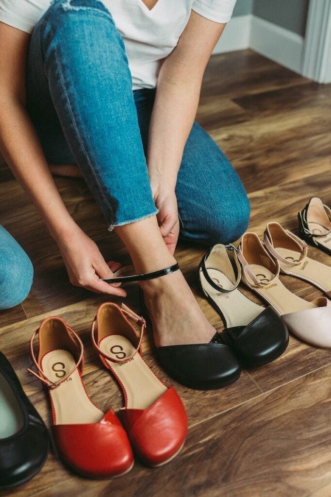Illustrative example of barefoot dress shoes