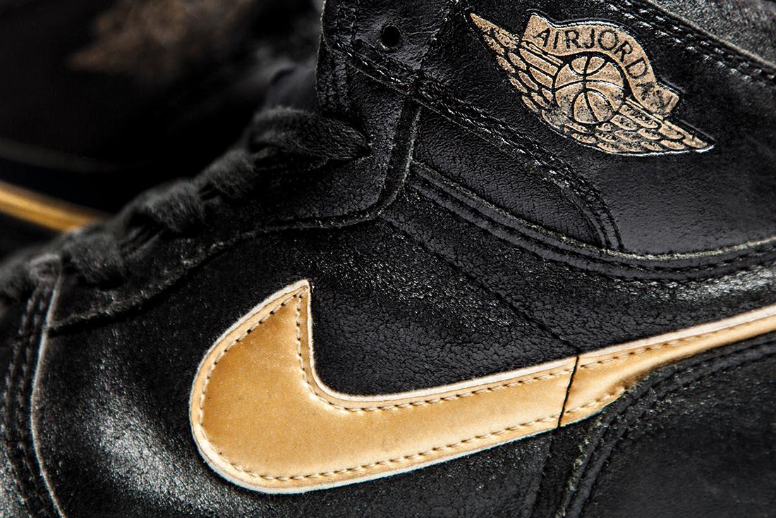 Illustrative example of black and gold shoes