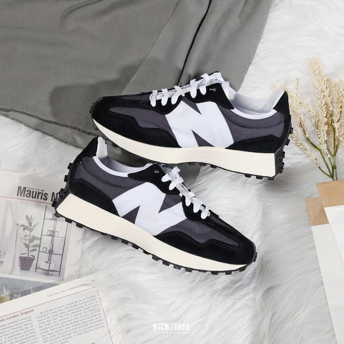 Illustrative example of black and white shoes