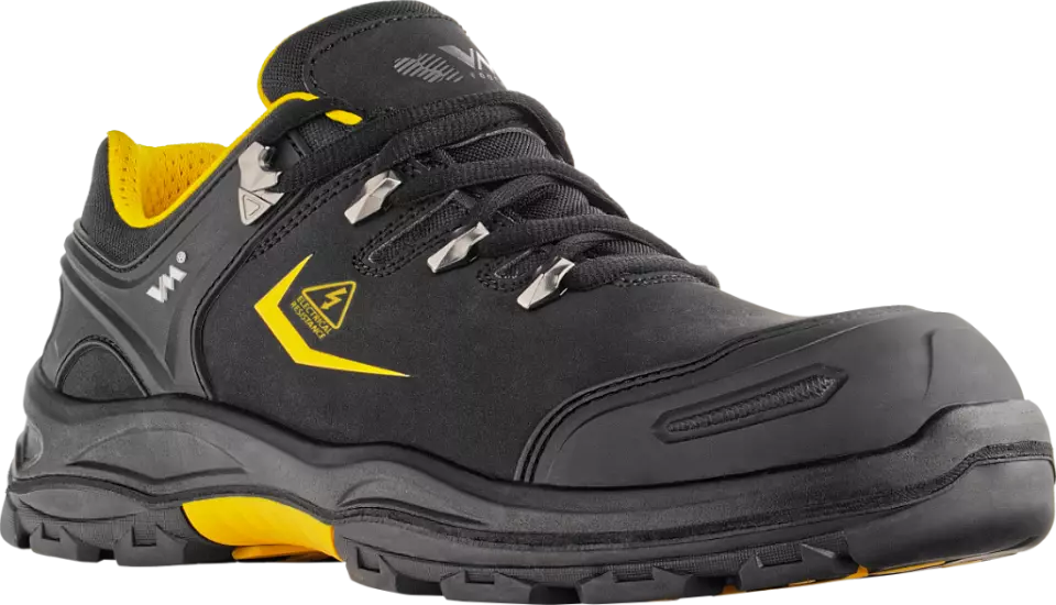 Illustrative example of black and yellow shoes