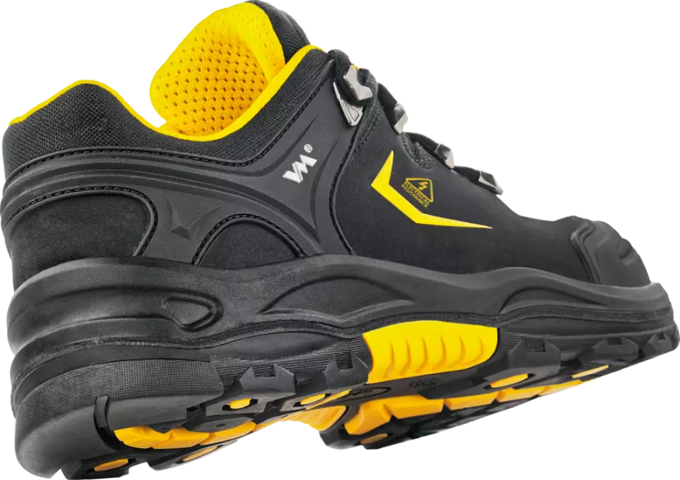 Illustrative example of black and yellow shoes