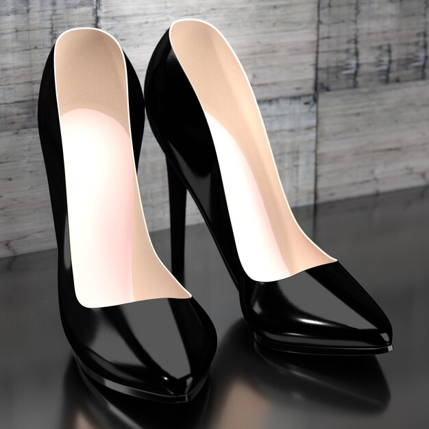 Illustrative example of black high heel shoes