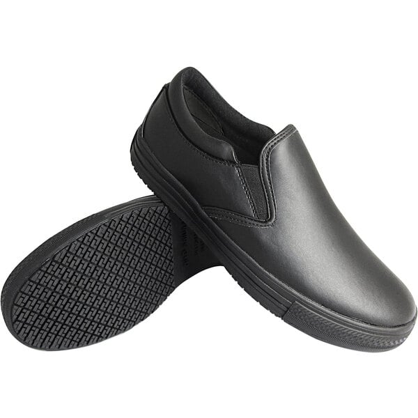 Illustrative example of black slip on shoes