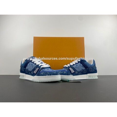 Illustrative example of blue designer shoes