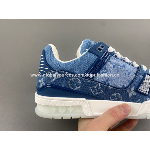 Illustrative example of blue designer shoes