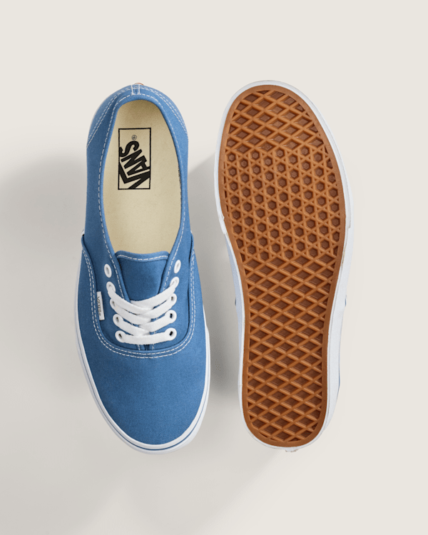 Illustrative example of blue vans shoes