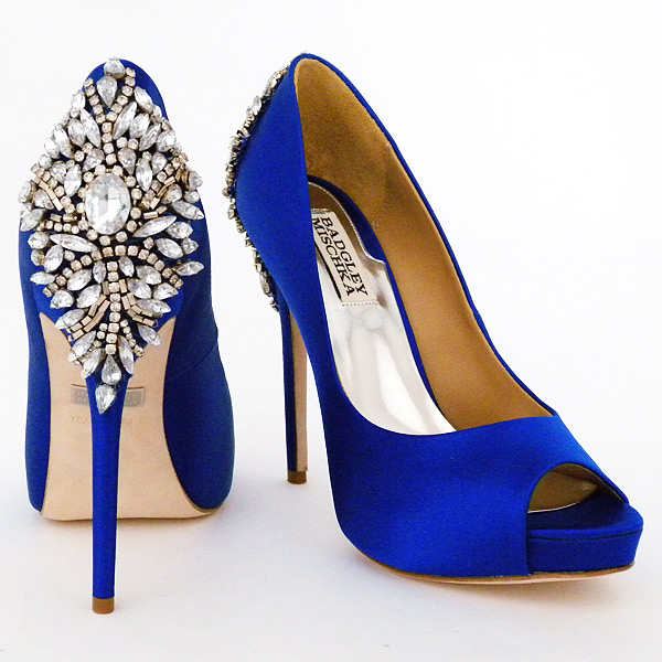 Illustrative example of blue wedding shoes