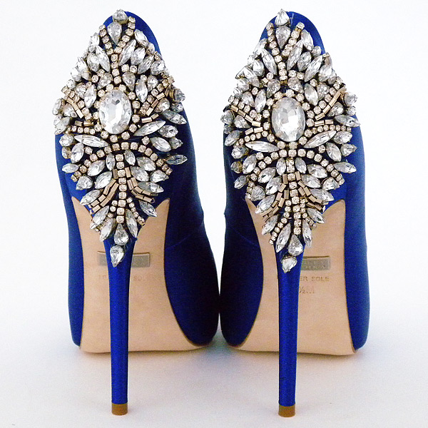 Illustrative example of blue wedding shoes
