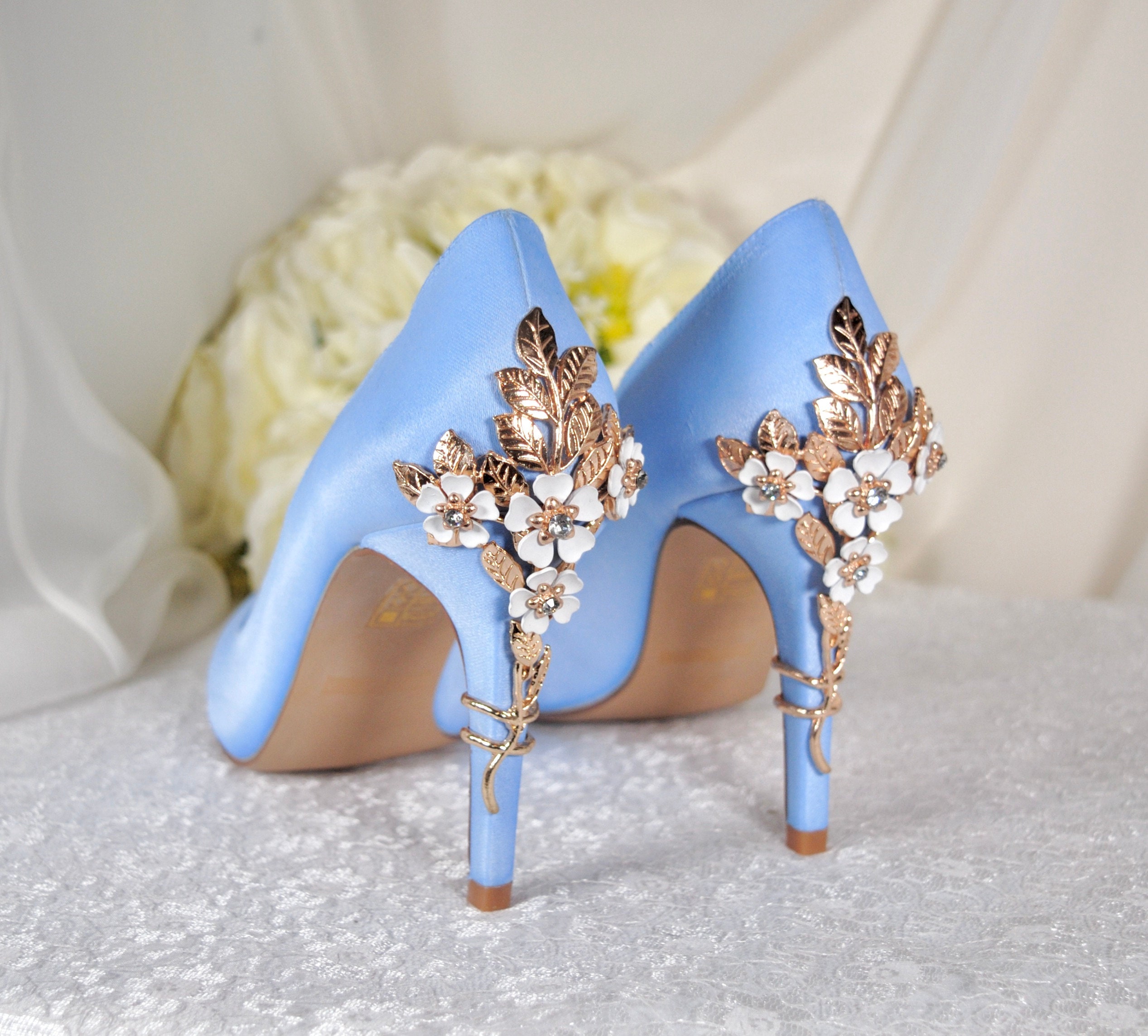 Illustrative example of blue wedding shoes