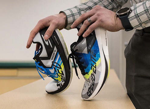 Illustrative example of carbon plated running shoes
