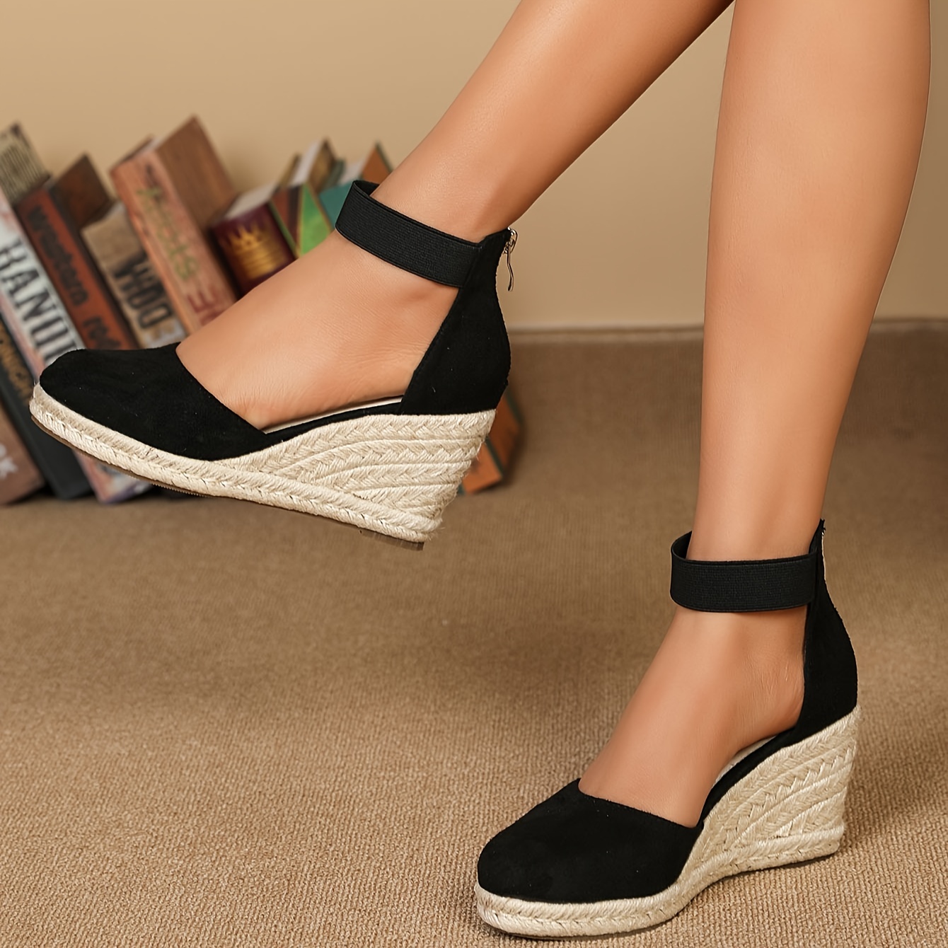 Illustrative example of closed toes wedge shoes