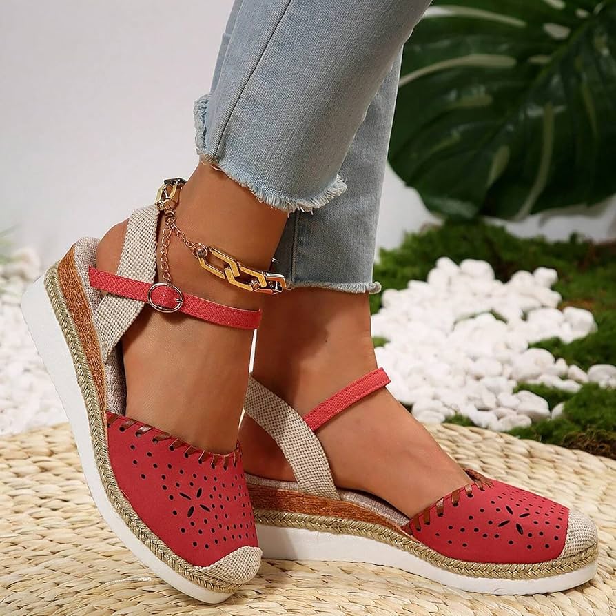 Illustrative example of closed toes wedge shoes