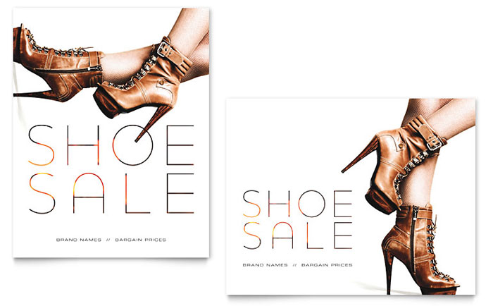 Illustrative example of designer shoe poster