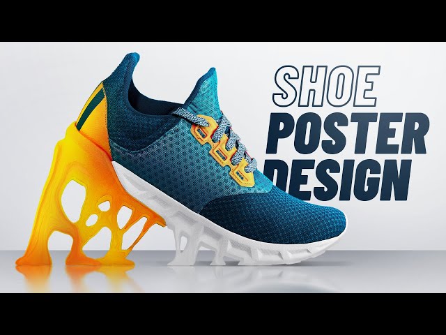 Illustrative example of designer shoe poster