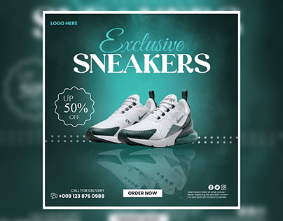 Illustrative example of designer shoe poster