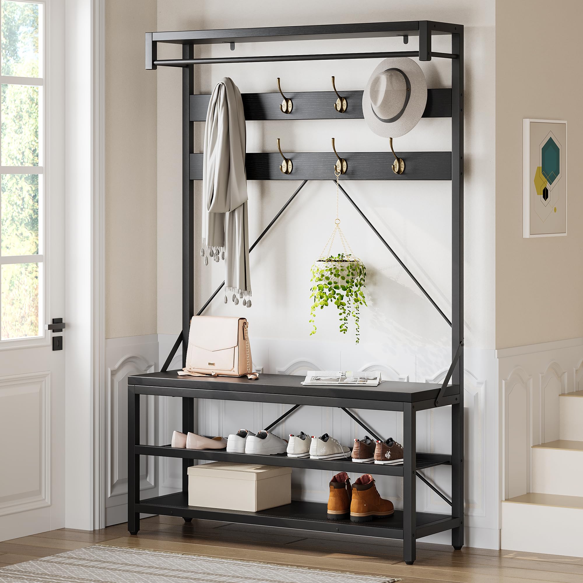 Illustrative example of entryway shoe bench