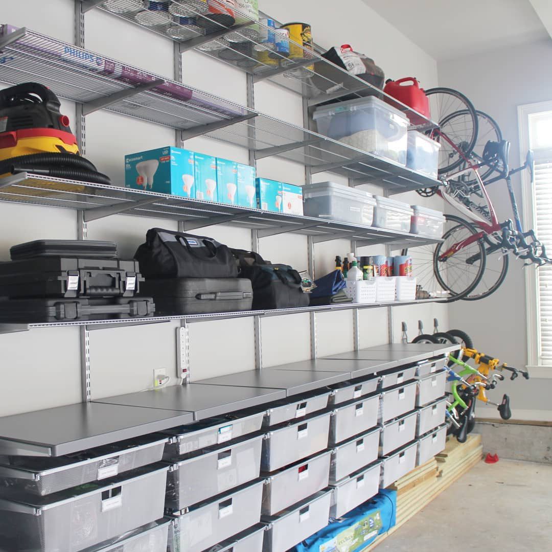 Illustrative example of garage shoe storage