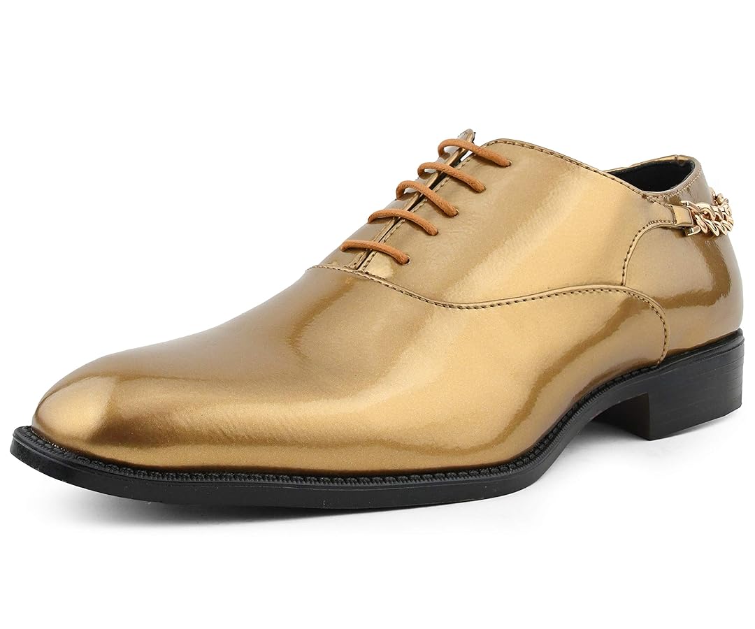 Illustrative example of gold dress shoes