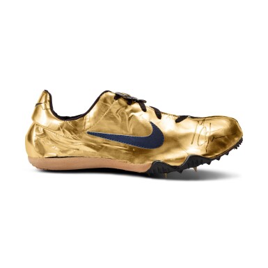 Illustrative example of gold nike shoes
