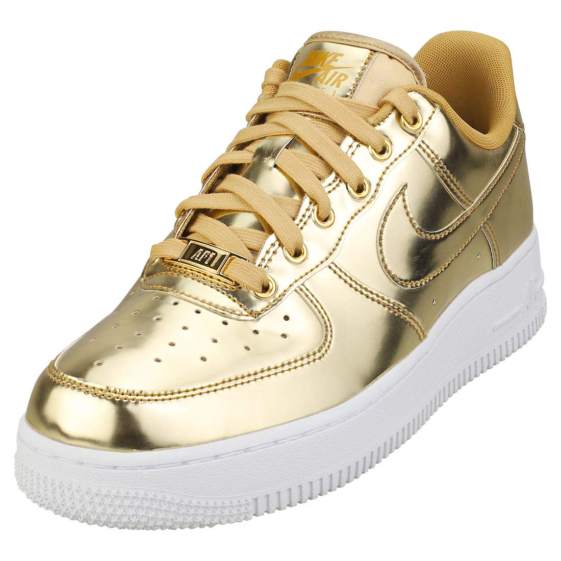 Illustrative example of gold nike shoes