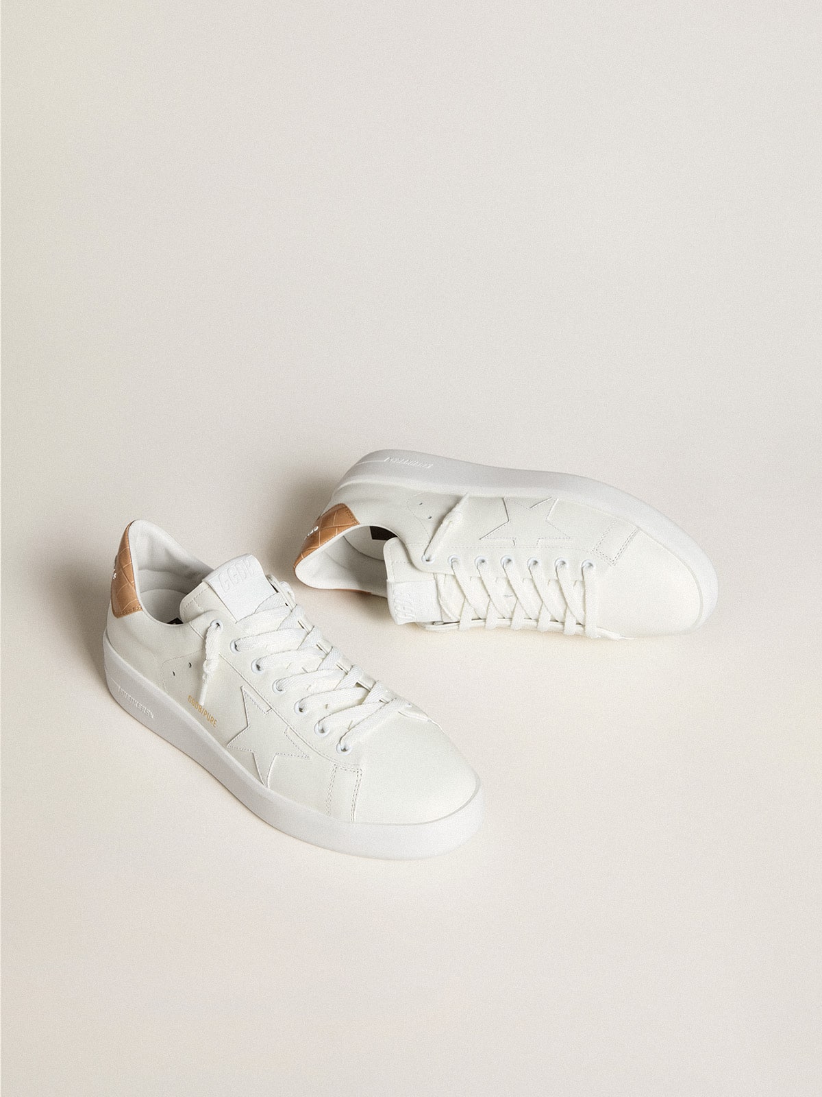 Illustrative example of golden goose white shoes men