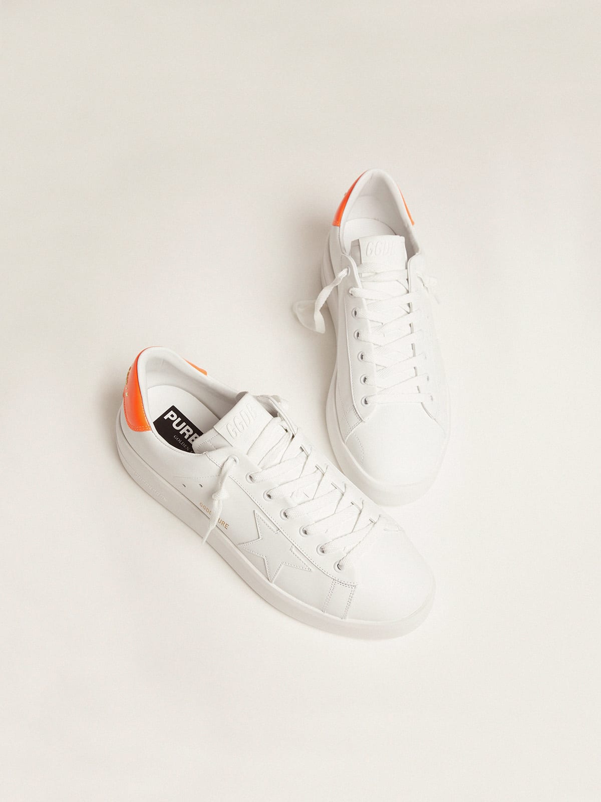 Illustrative example of golden goose white shoes men