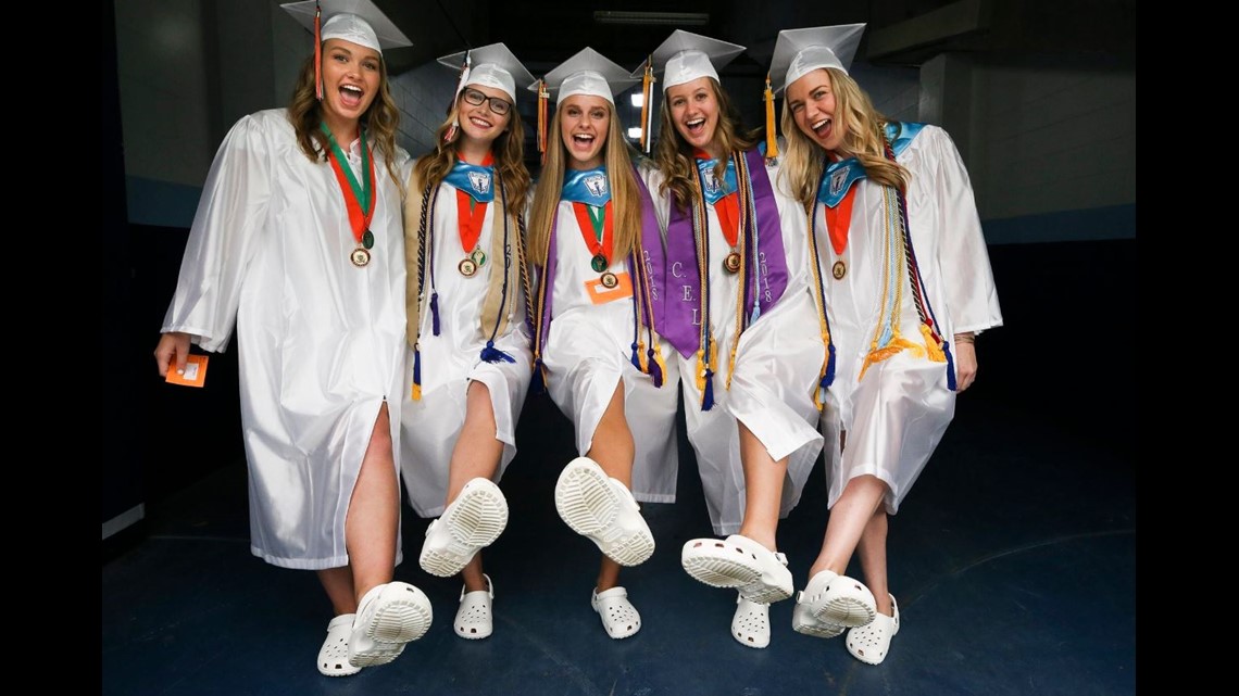 Illustrative example of graduation shoes