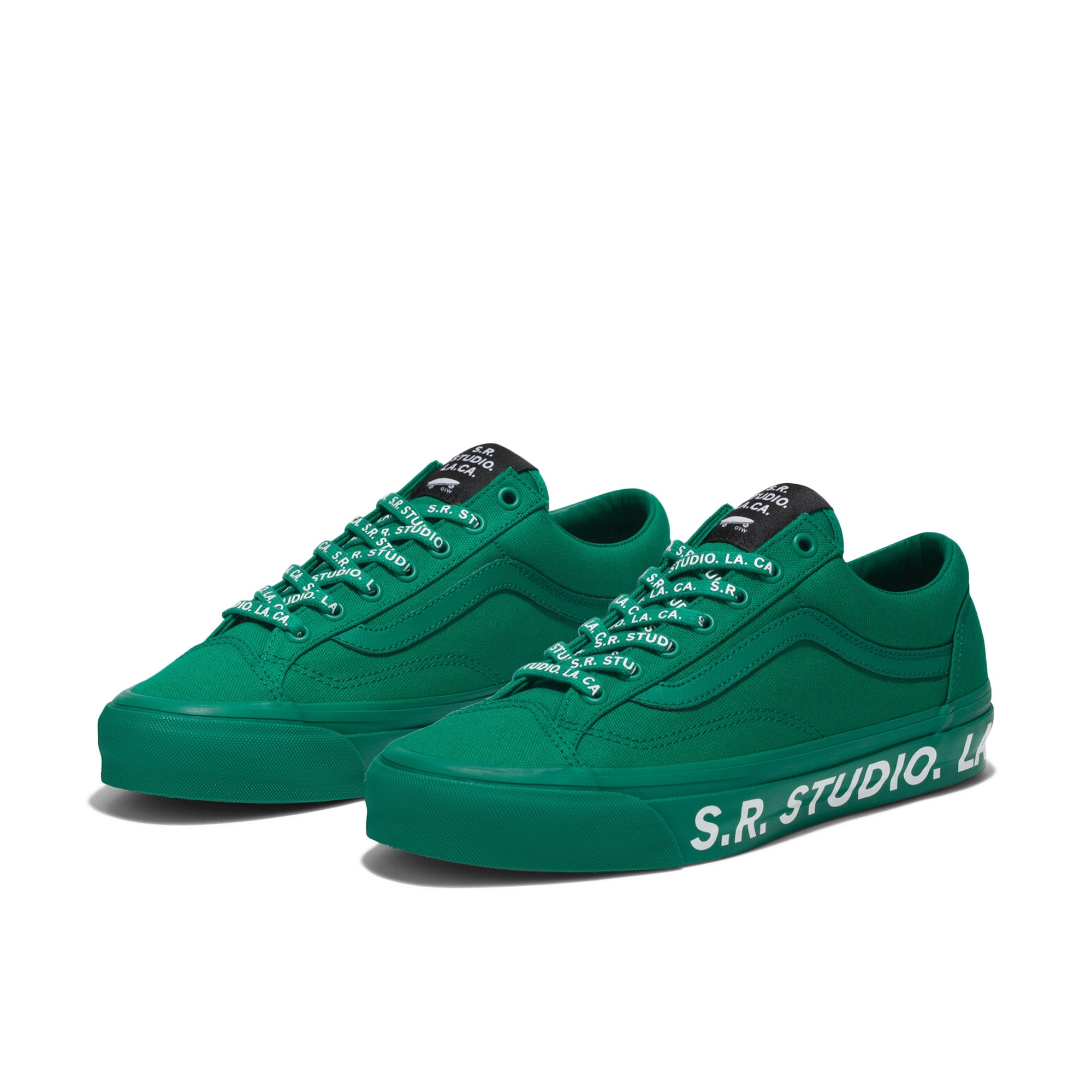 Illustrative example of green vans shoes