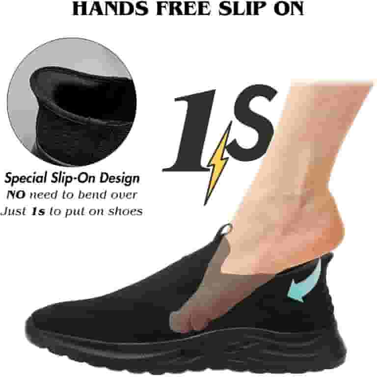 Illustrative example of hands free slip on shoes