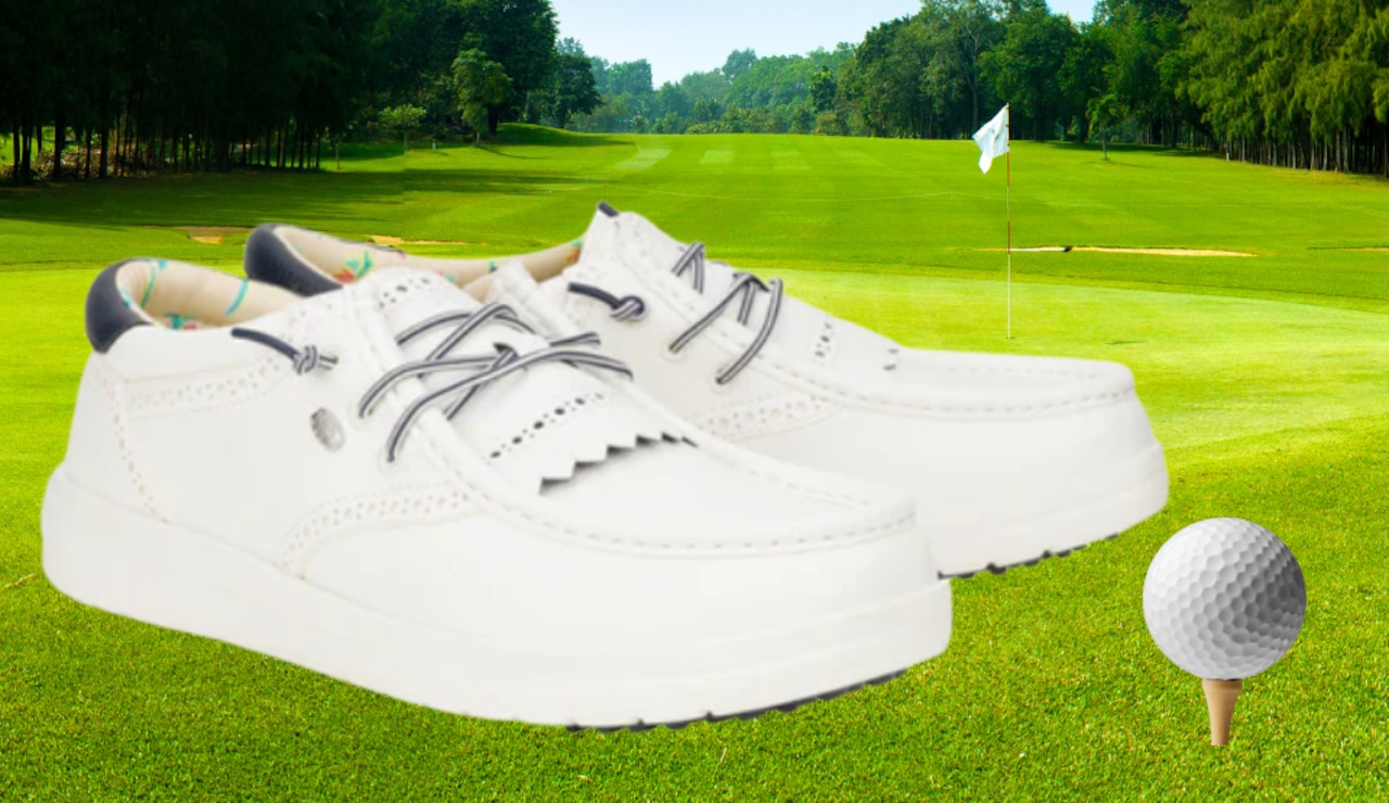 Illustrative example of hey dude golf shoes