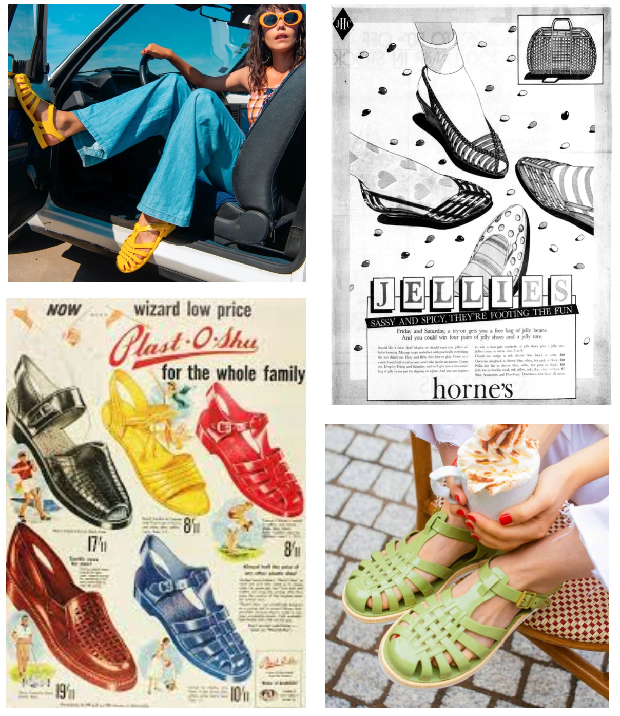 Illustrative example of jelly shoes 80s