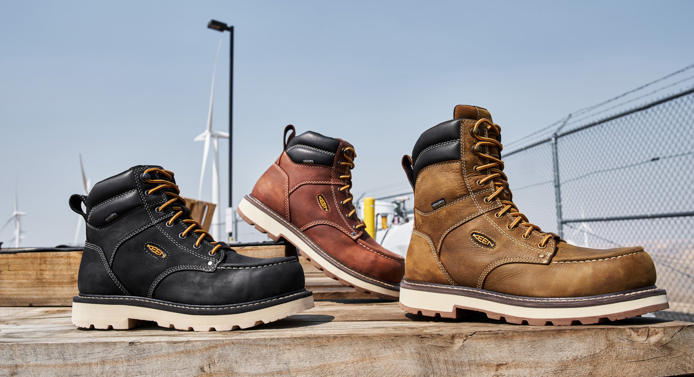 Illustrative example of keen work shoes