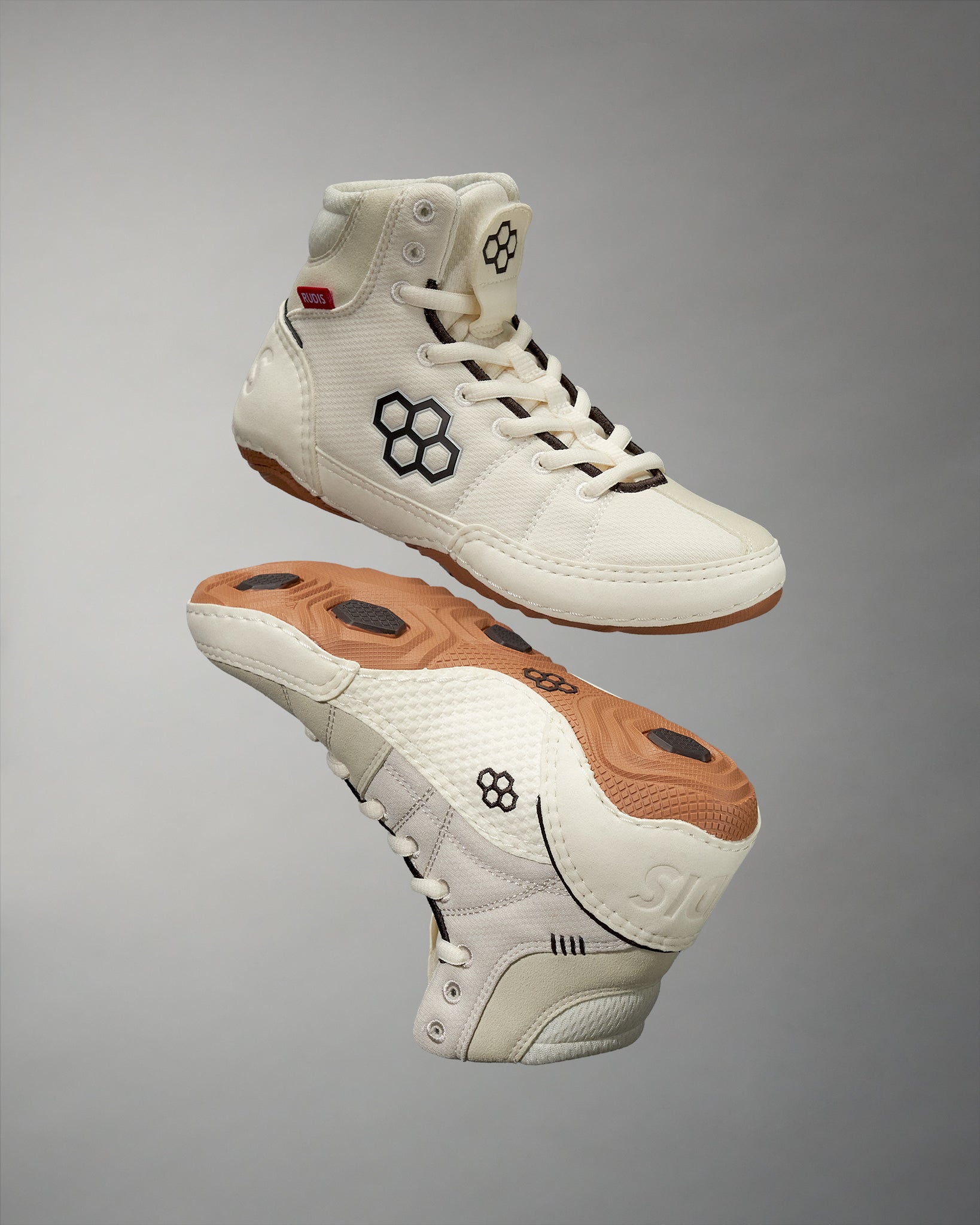 Illustrative example of kids wrestling shoes