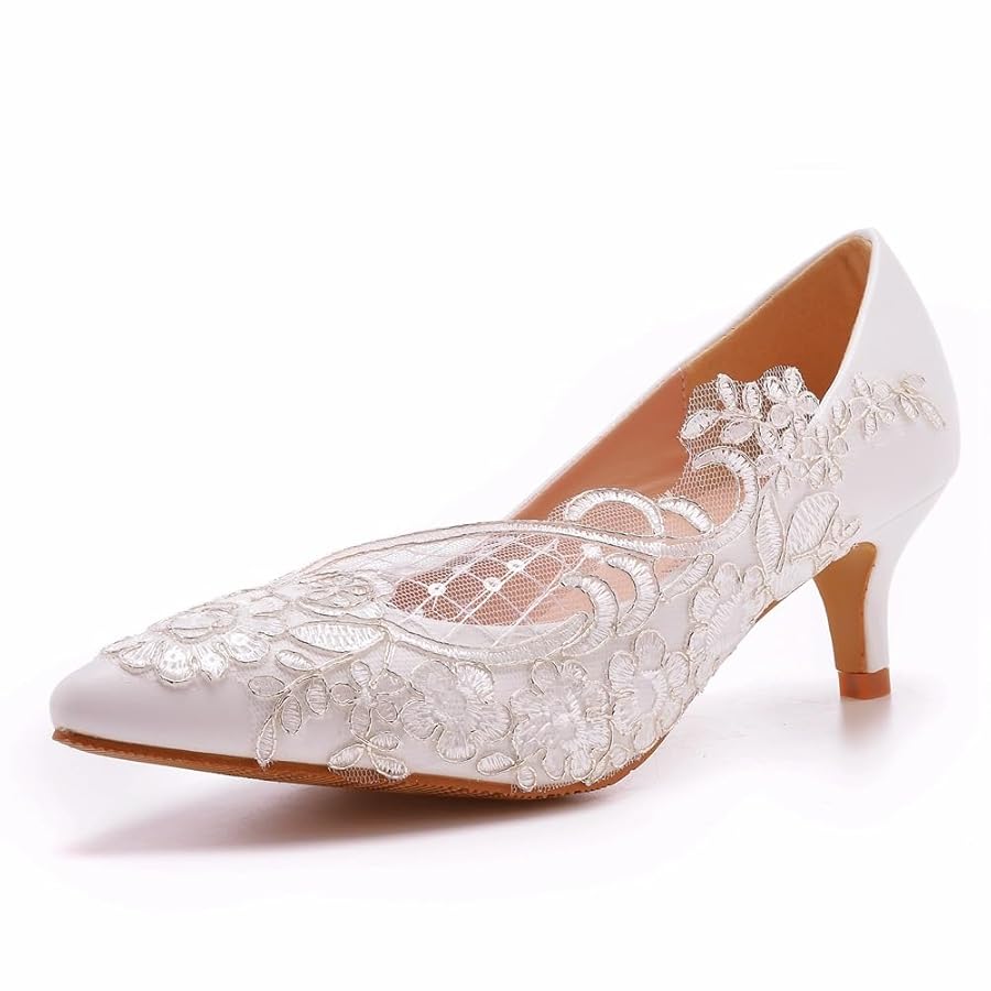 Illustrative example of low heel wedding shoes