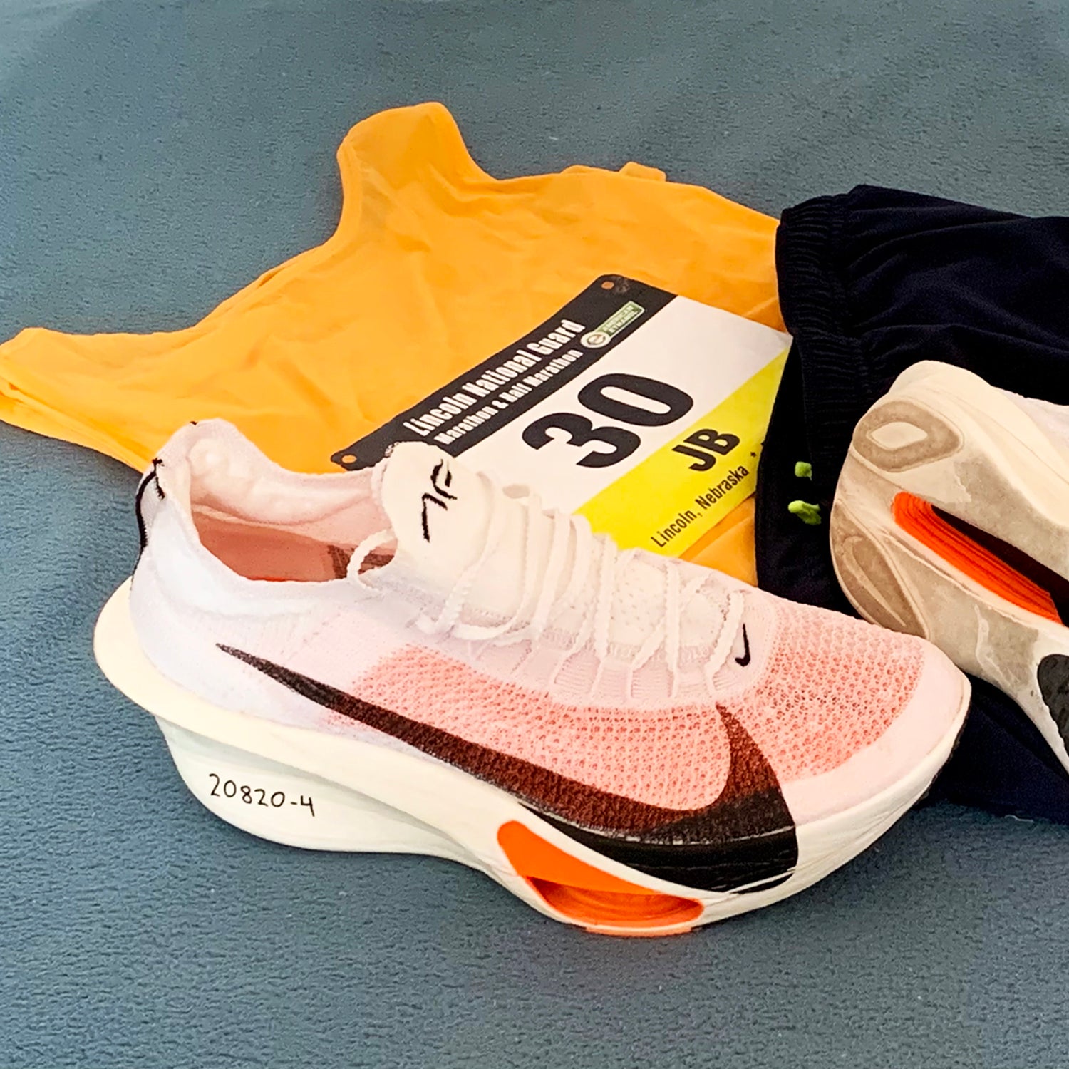 Illustrative example of marathon running shoes