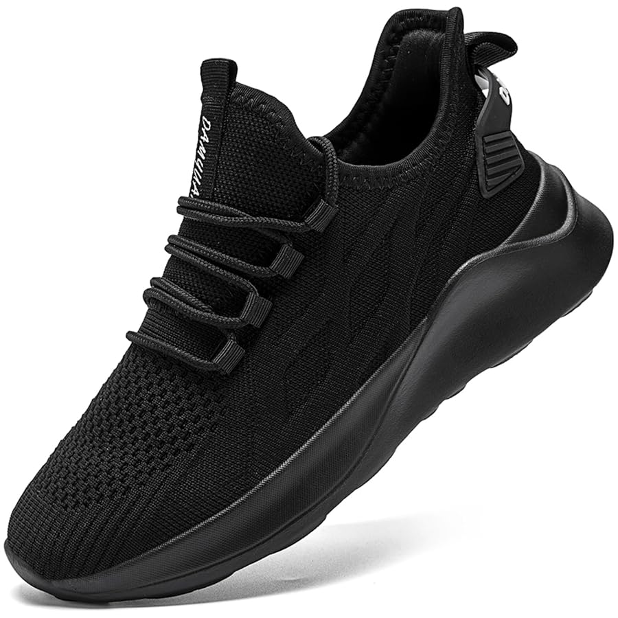Illustrative example of mens black tennis shoes