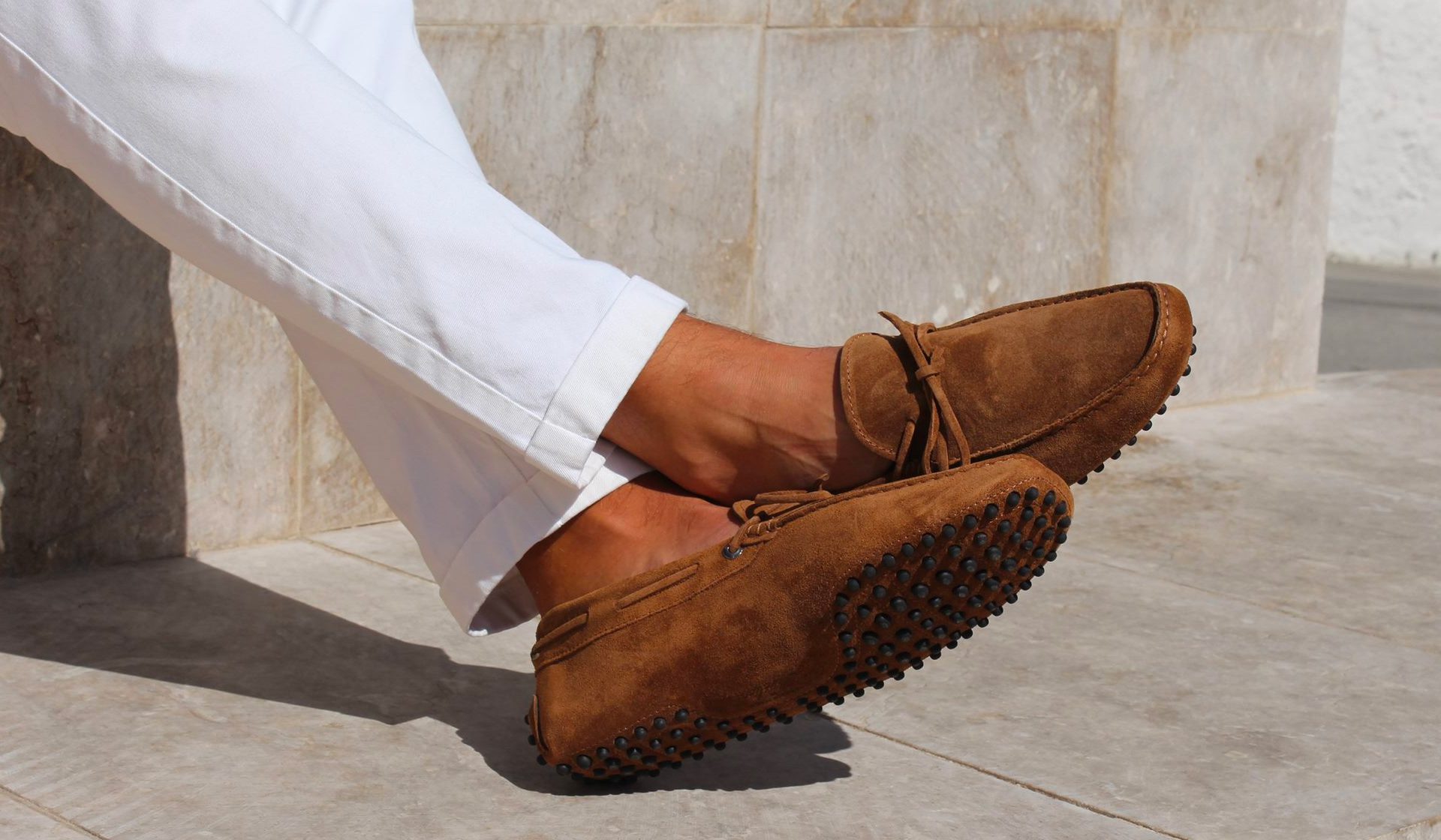 Illustrative example of mens driving shoes
