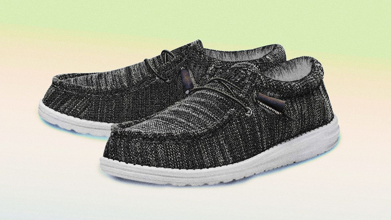 Illustrative example of men's hey dude shoes