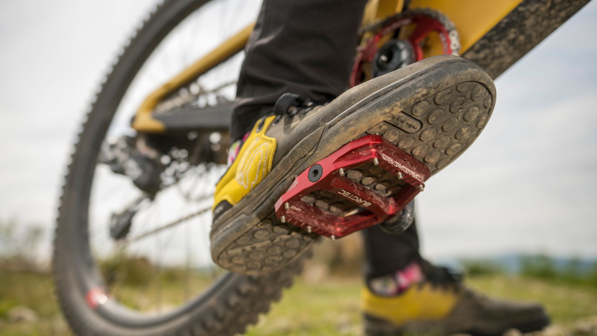 Illustrative example of mountain biking shoes