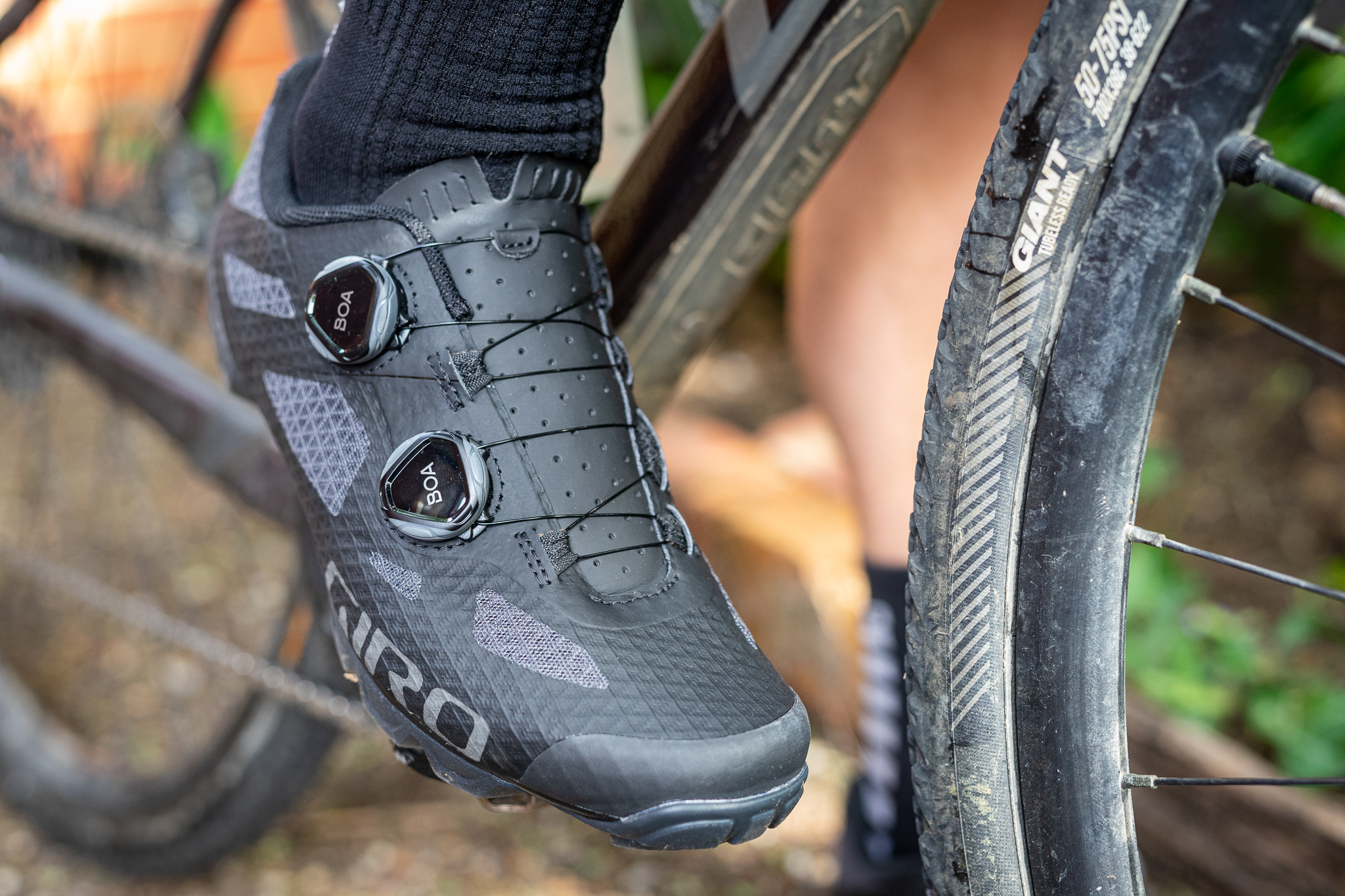Illustrative example of mountain biking shoes