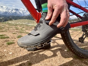 Illustrative example of mountain biking shoes