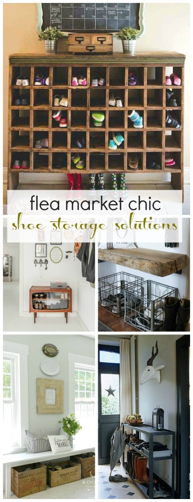 Illustrative example of mudroom shoe storage