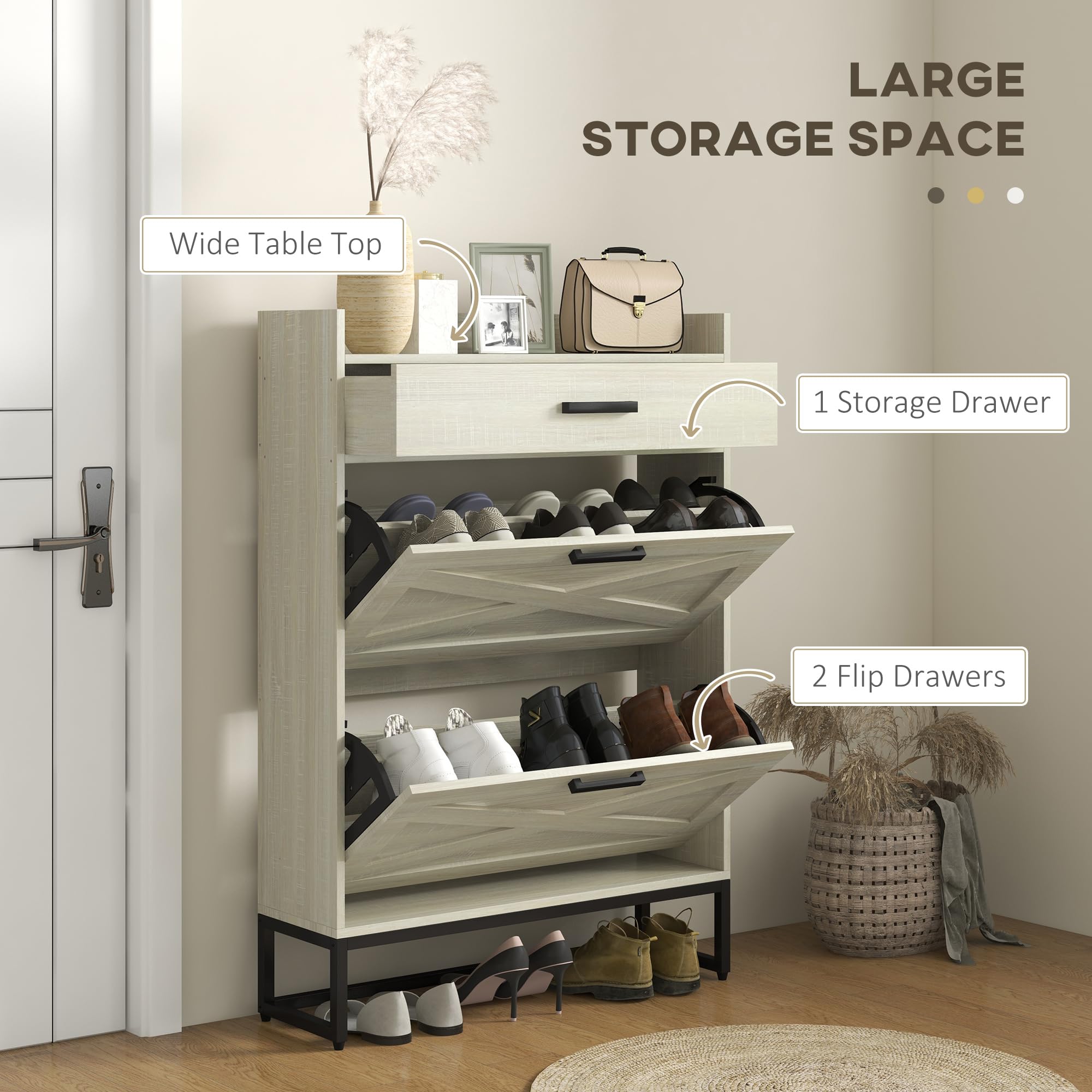 Illustrative example of narrow shoe cabinet