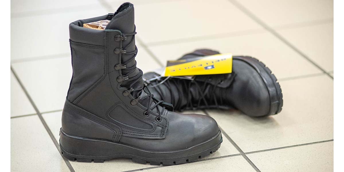 Illustrative example of navy shoes
