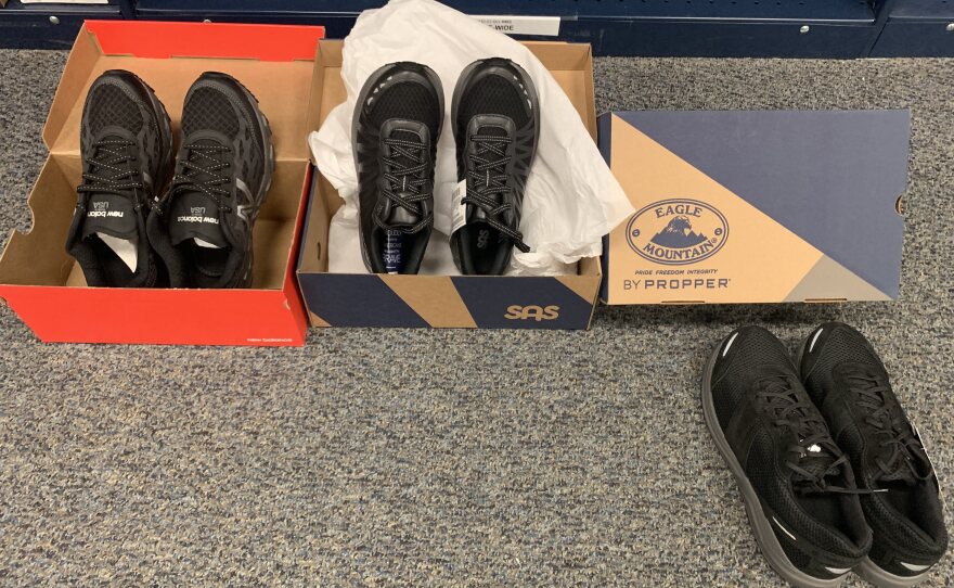 Illustrative example of navy shoes