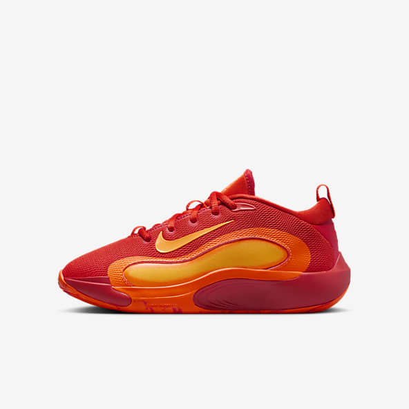 Illustrative example of orange basketball shoes